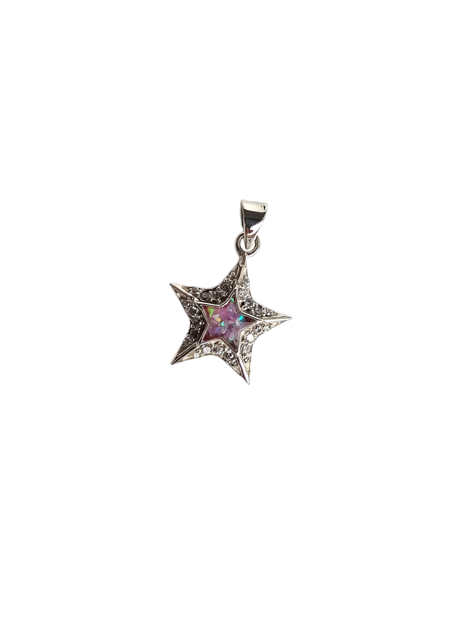 8mm Cz Star Pendant Angel's Memorial Jewellery Ashes, Hair, Fur, Breast Milk