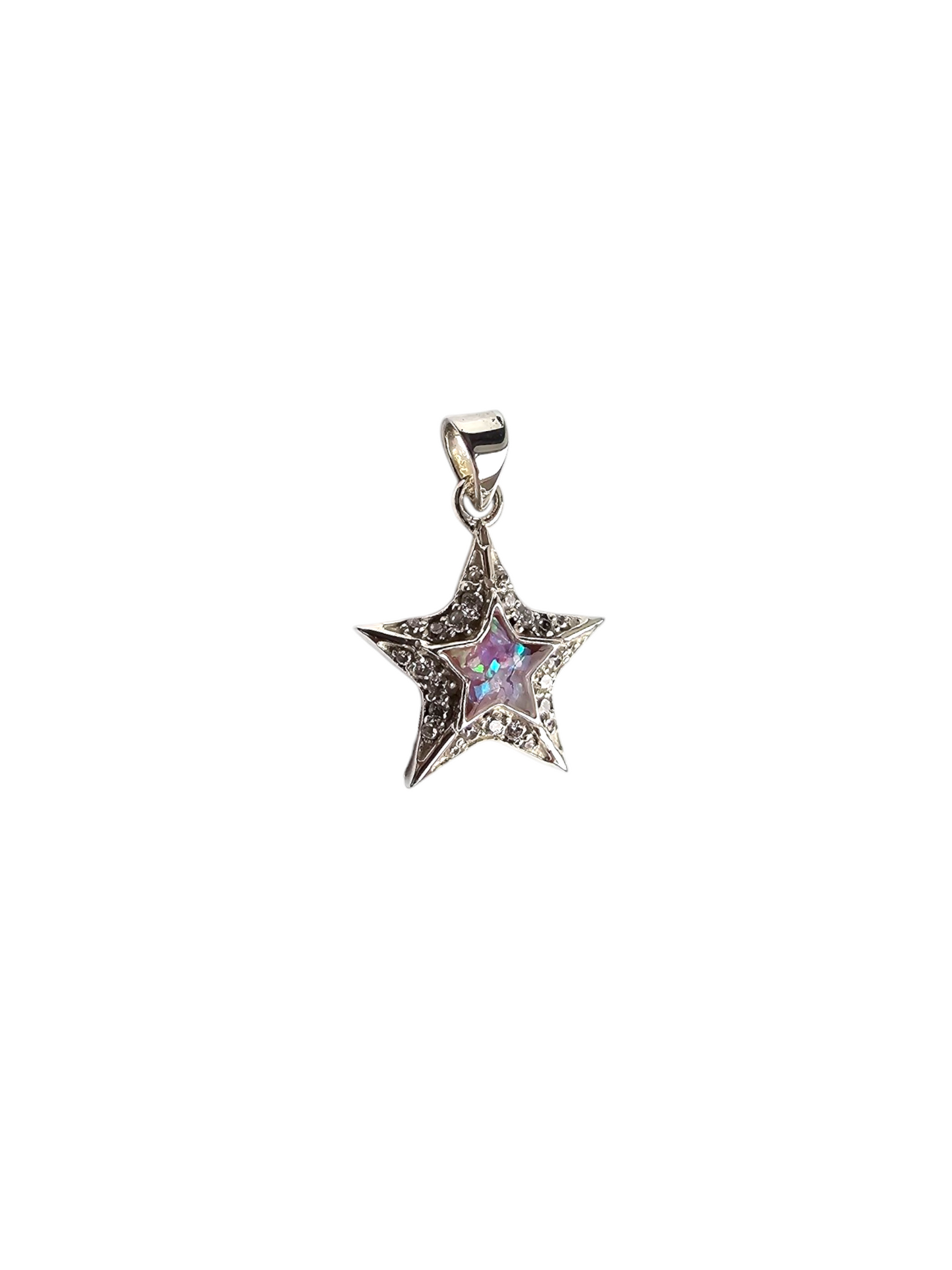 8mm Cz Star Pendant Angel's Memorial Jewellery Ashes, Hair, Fur, Breast Milk