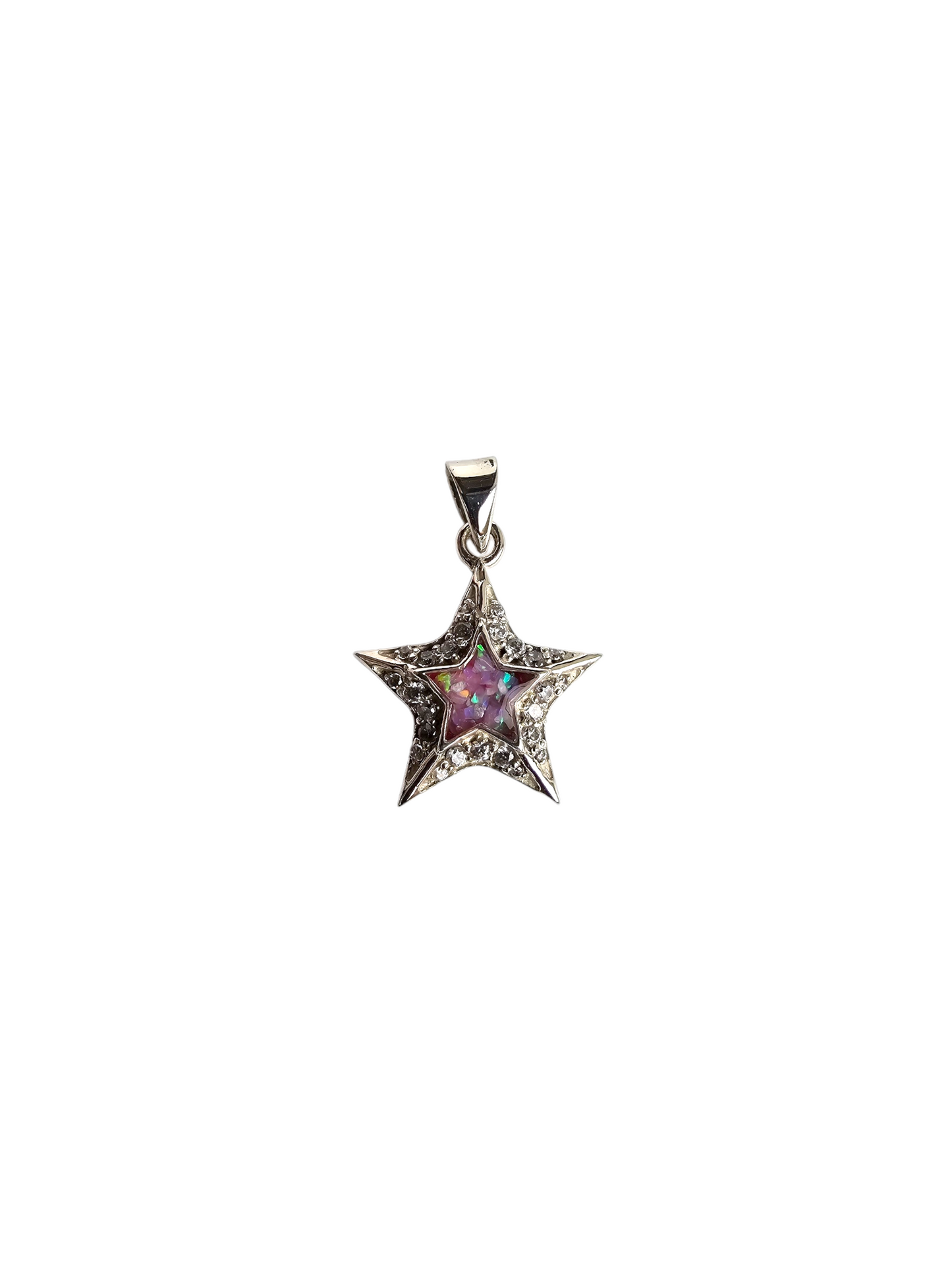 8mm Cz Star Pendant Angel's Memorial Jewellery Ashes, Hair, Fur, Breast Milk