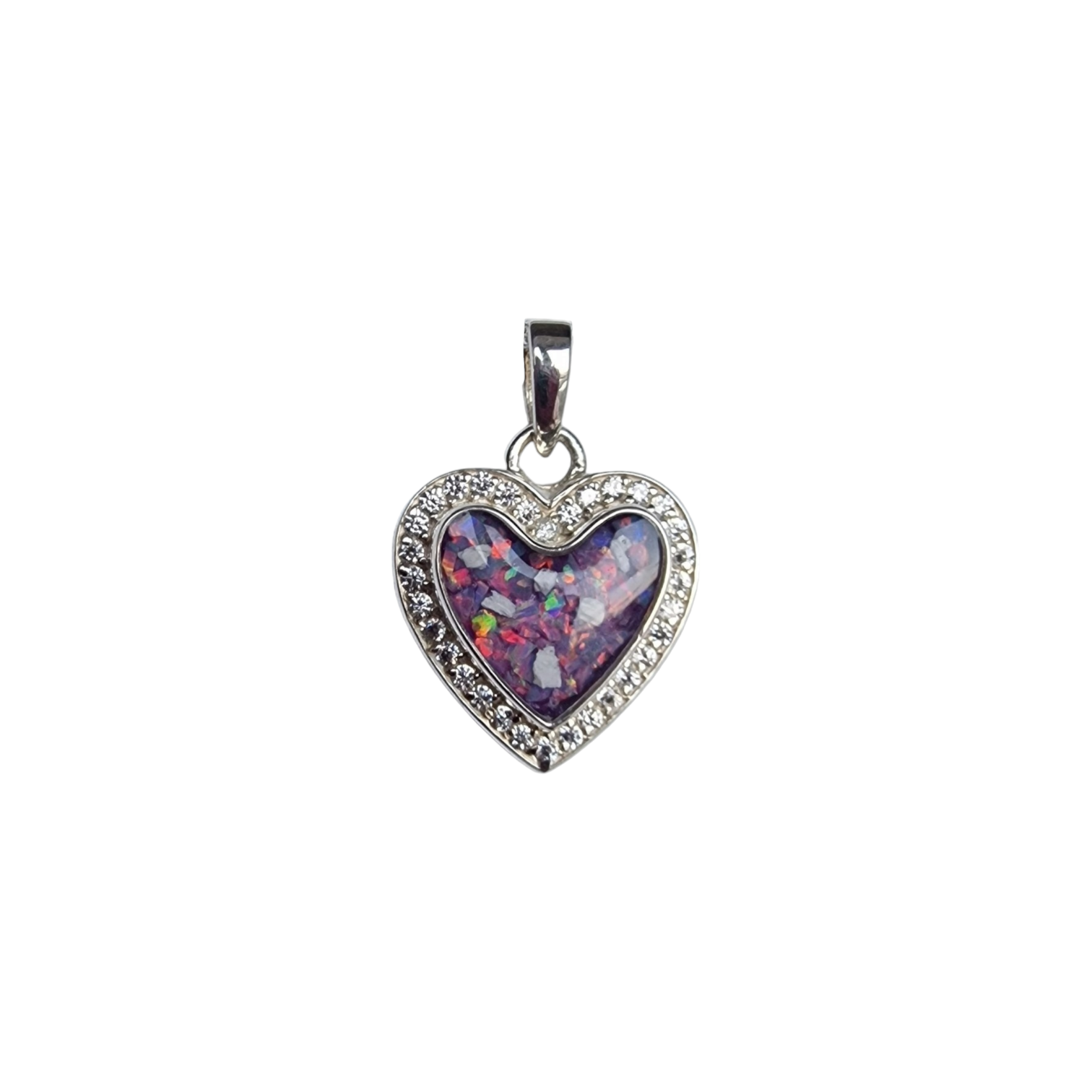 CZ Heart Pendant Angel's Memorial Jewellery Ashes Hair Fur