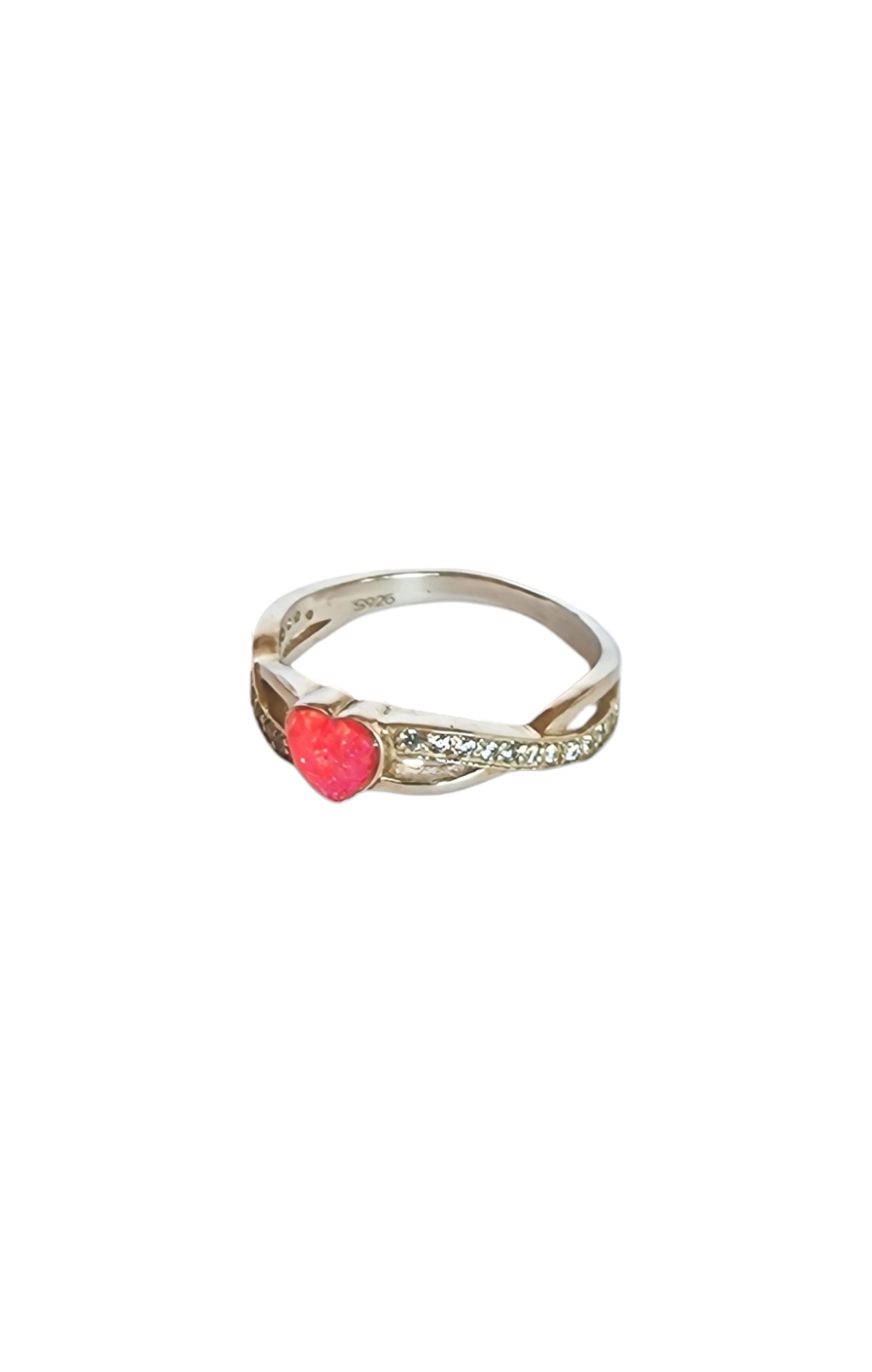 Criss Cross Heart CZ Ring Angel's Memorial Jewellery