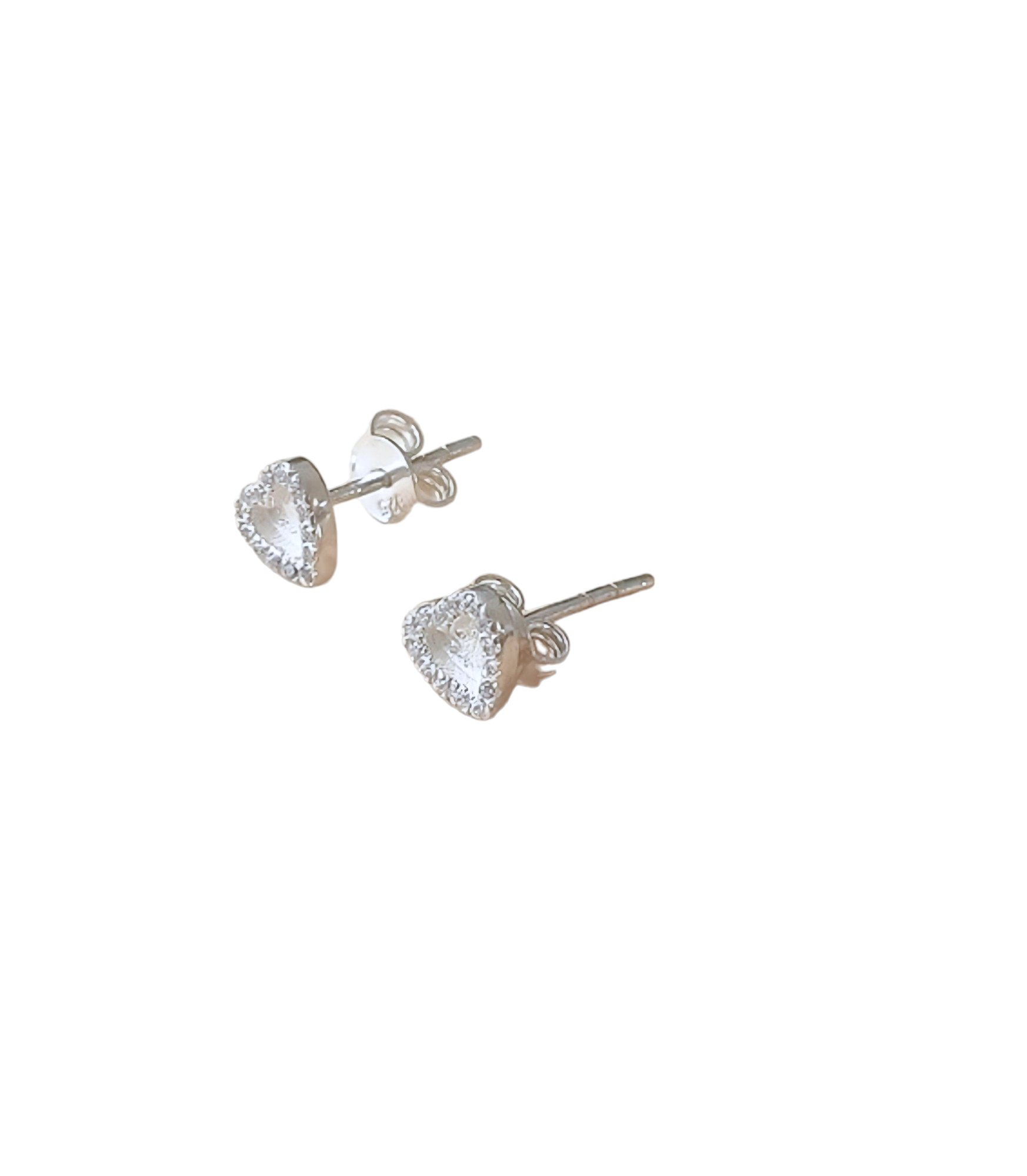 Cz Heart Stud Earrings Angel's Memorial Jewellery Ashes