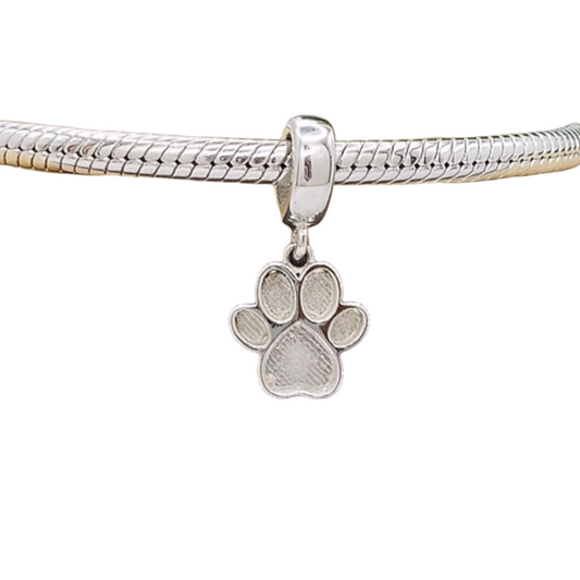 Dangle Paw Print Bracelet Charm Angel's Memorial Jewellery Ashes, Hair, Fur