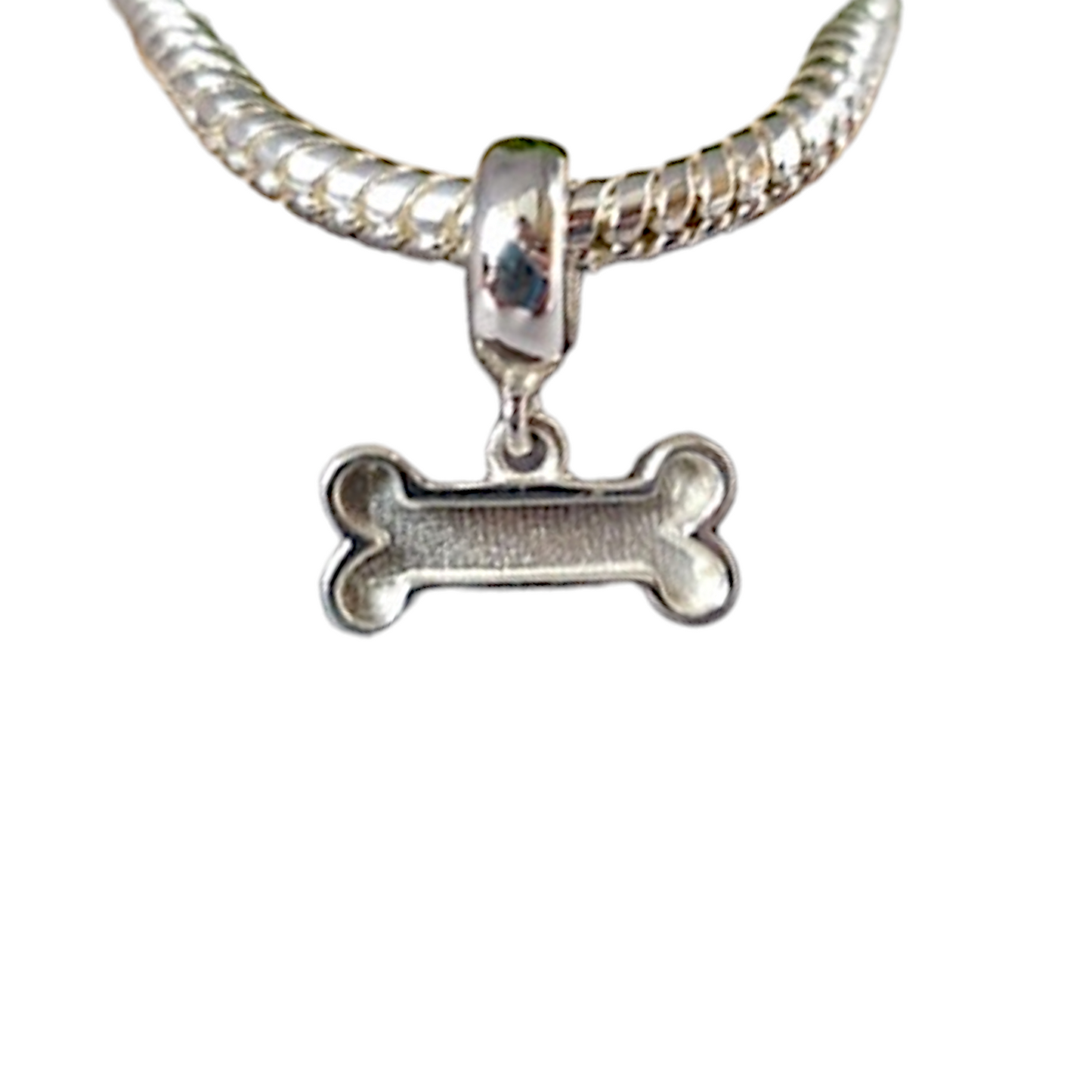 Dog Bone Dangle Bracelet Charm Angel's Memorial Jewellery ashes, hair, fur