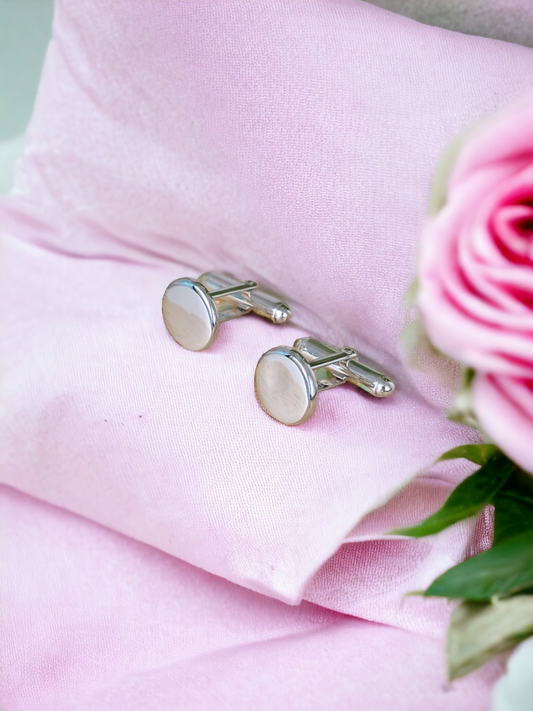 Engravable Round Cufflinks Angel's Memorial Jewellery