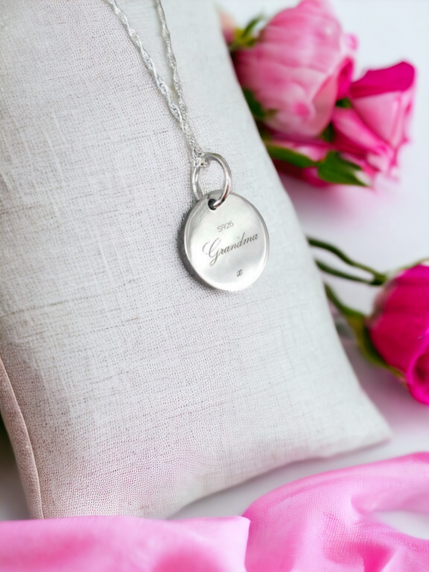 Engravable Round Pendant Angel's Memorial Jewellery