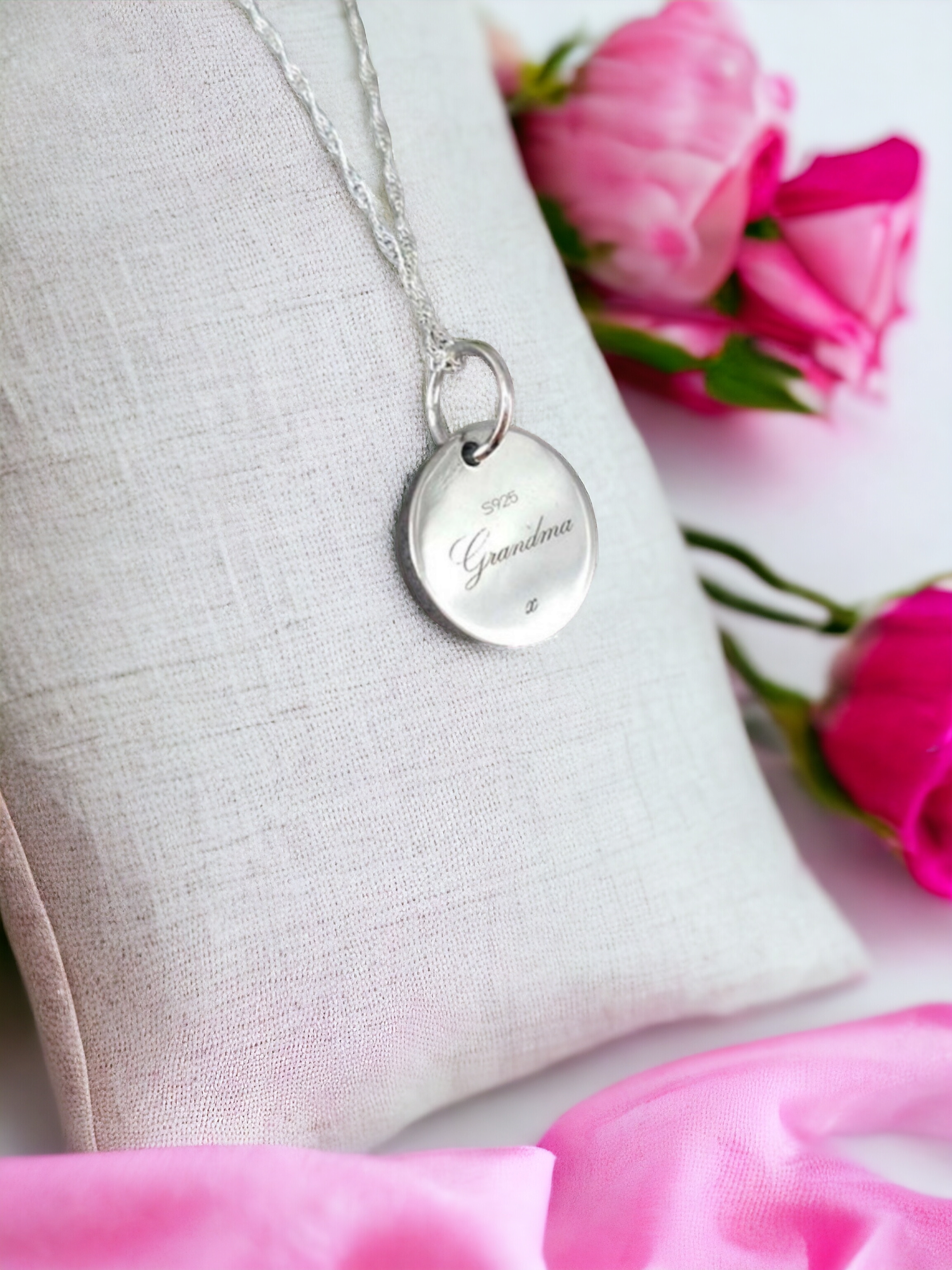 Engravable Round Pendant Angel's Memorial Jewellery