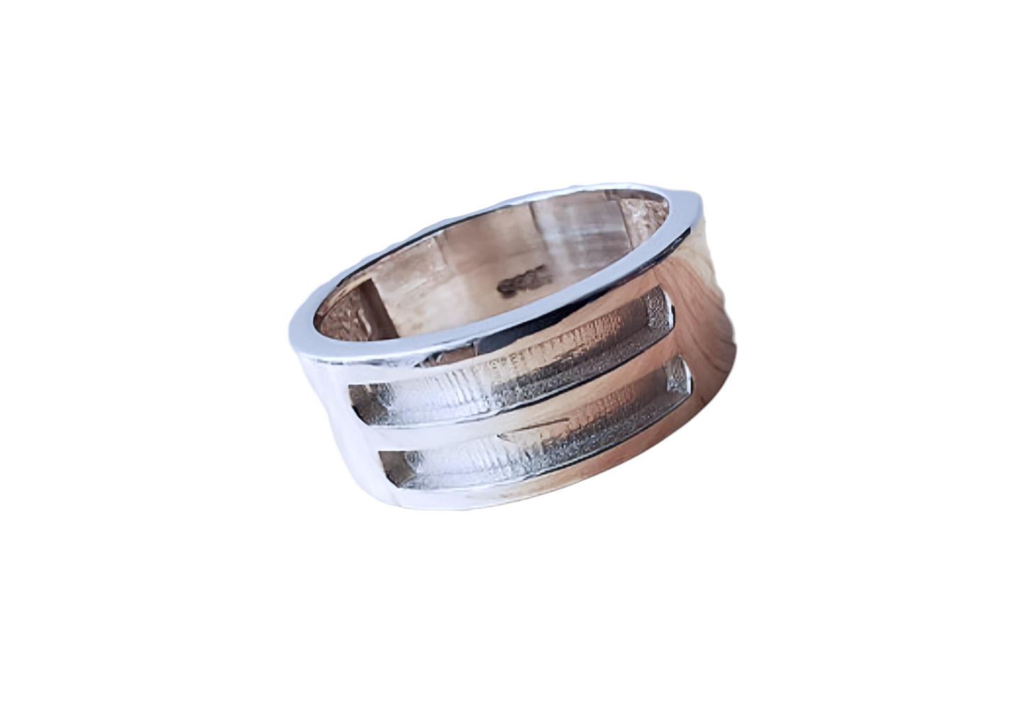 Gent's Unisex 7mm Double Channel Half Band Ring Angel's Memorial Jewellery Ashes