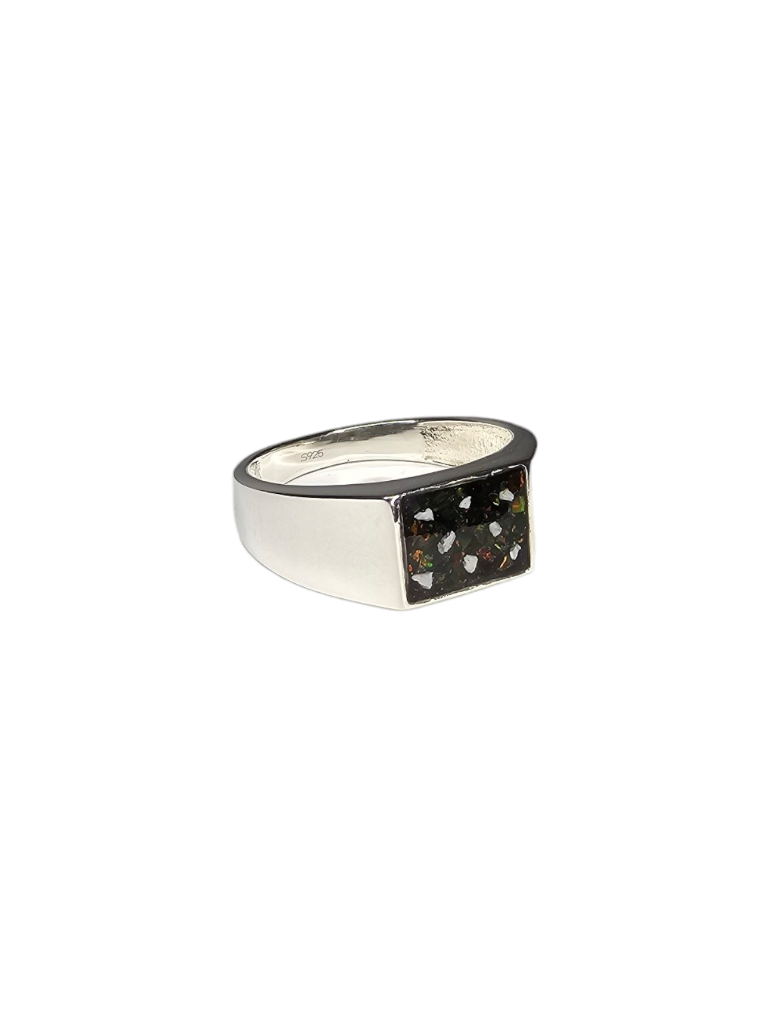 Gent's Unisex Rectangular Signet Ring Angel's Memorial Jewellery Ashes