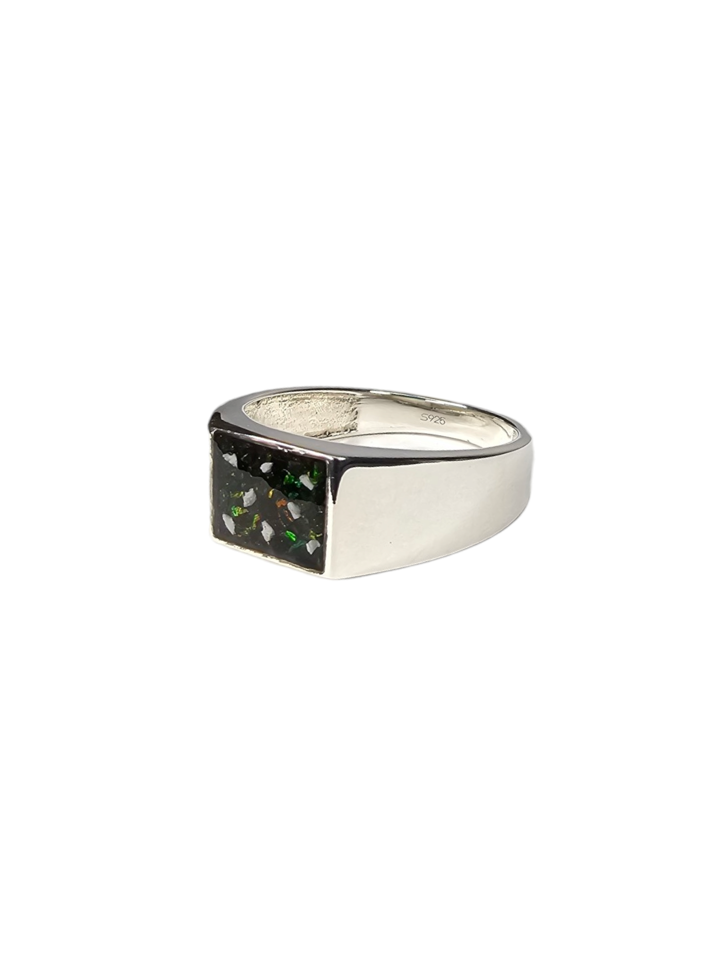 Gent's Unisex Rectangular Signet Ring Angel's Memorial Jewellery Ashes