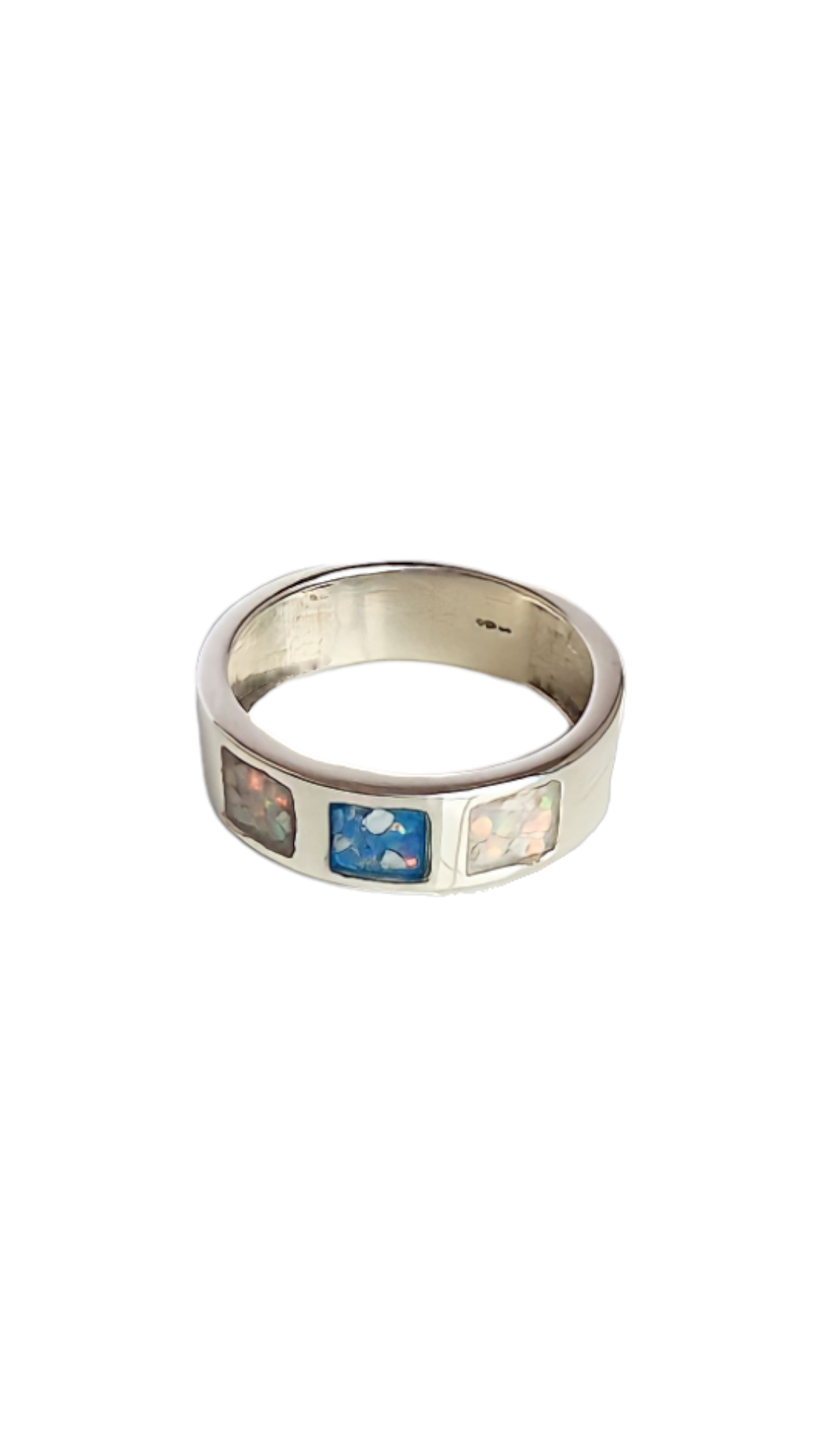 Gent's Unisex Triple Square Ring Angel's Memorial Jewellery Ashes