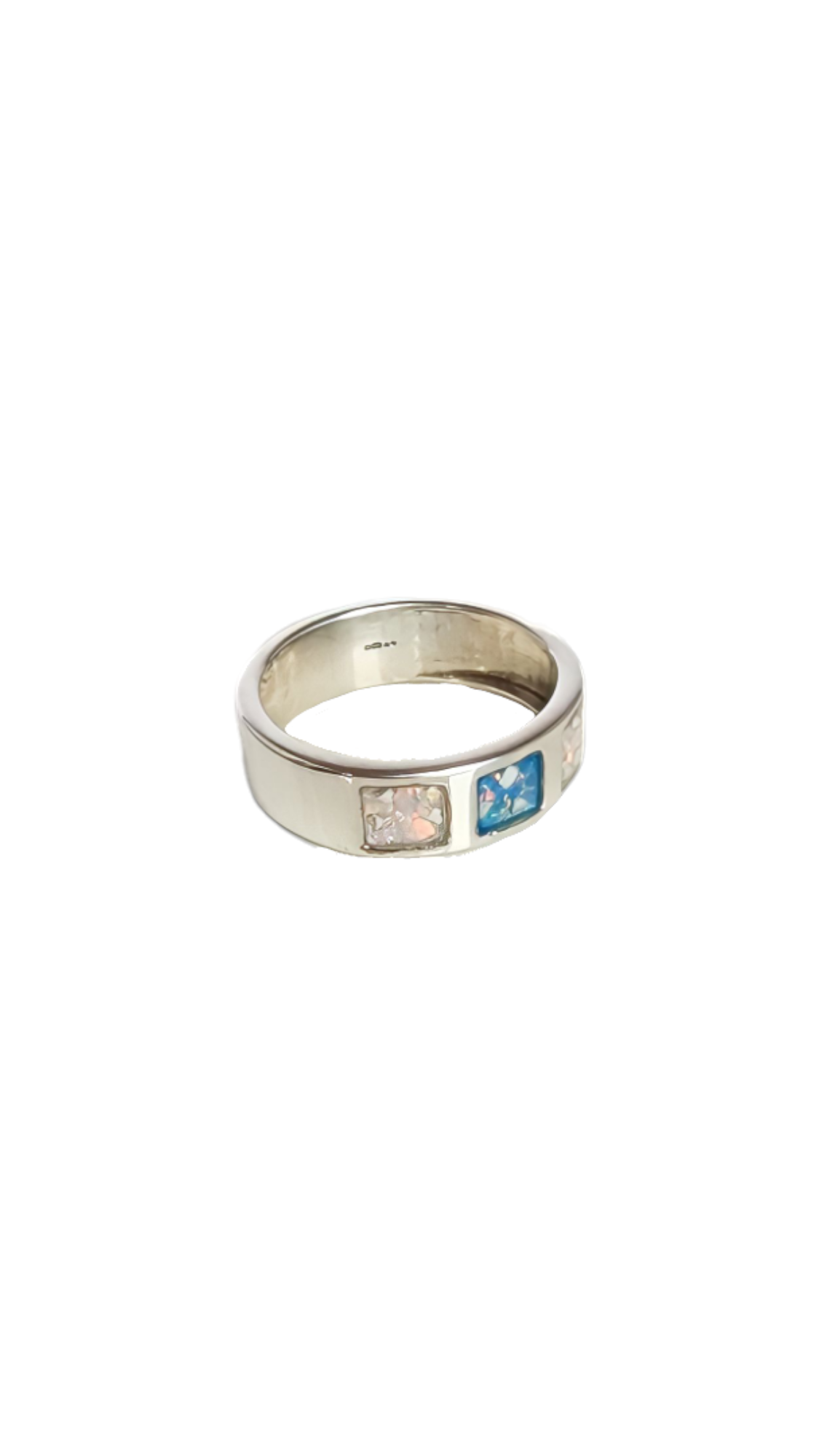 Gent's Unisex Triple Square Ring Angel's Memorial Jewellery Ashes