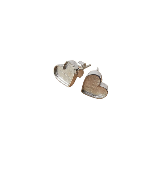 Heart Stud Earrings Angel's Memorial Jewellery Ashes