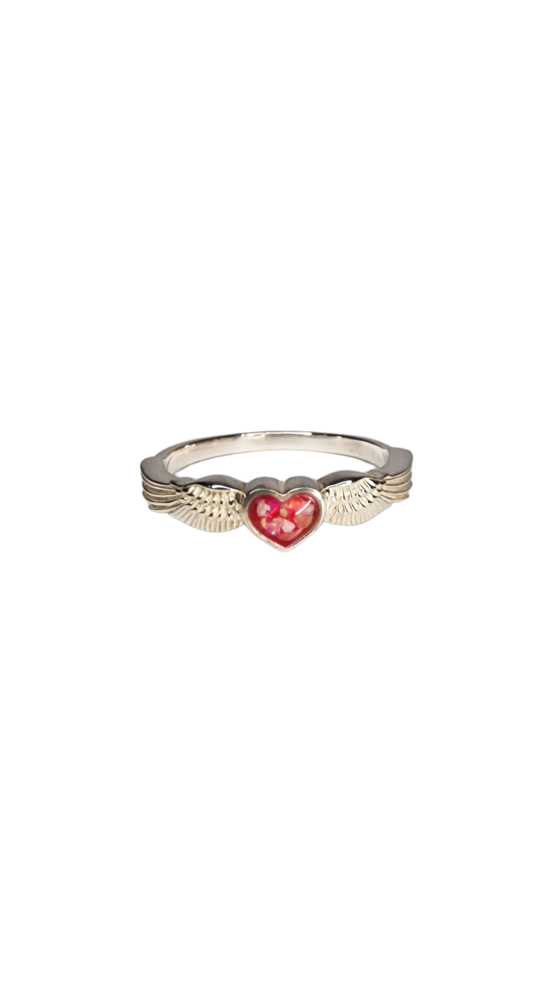 Angel Wing Heart Ring Angel's Memorial Jewellery