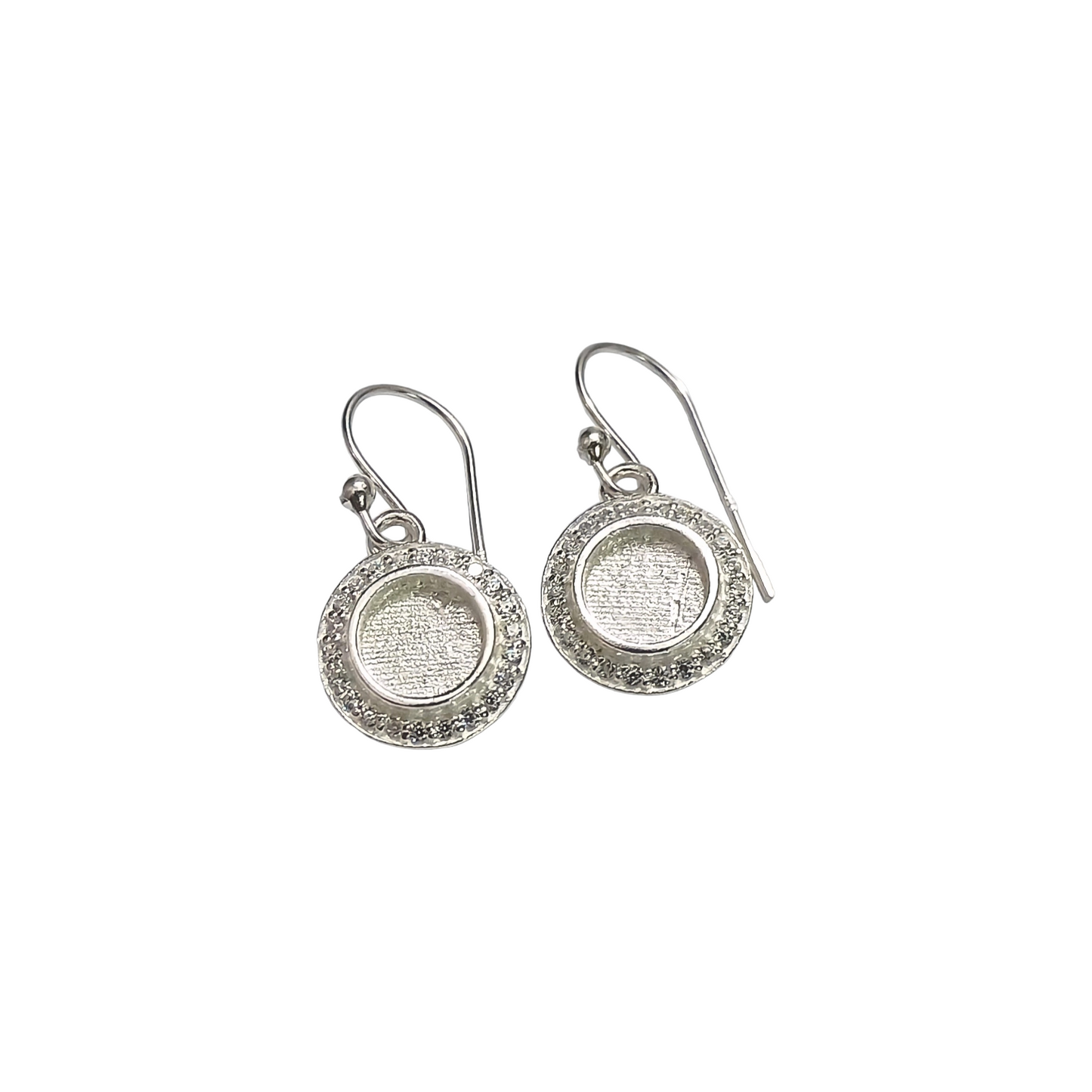 6mm Round Halo Drop Earrings Angel's Memorial Jewellery