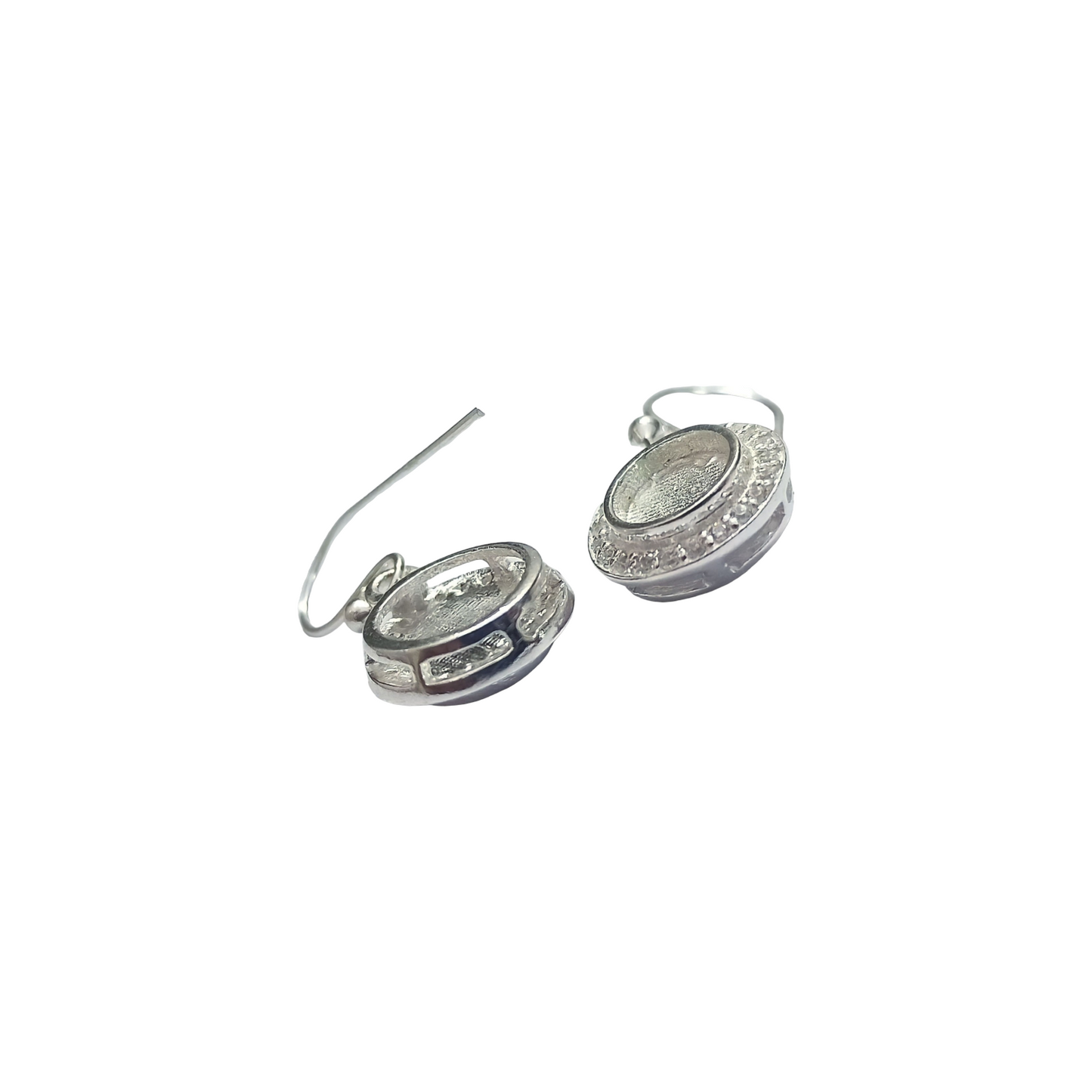 6mm Round Halo Drop Earrings Angel's Memorial Jewellery