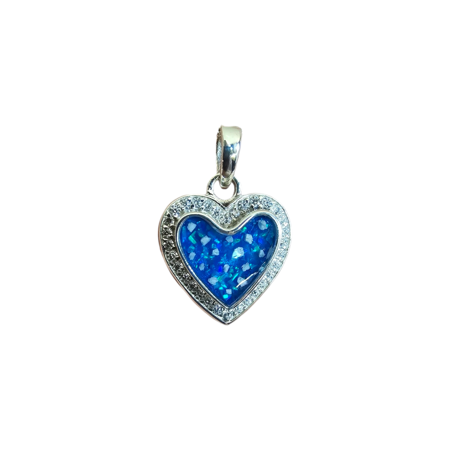 CZ Heart Pendant Angel's Memorial Jewellery Ashes, Fur, Hair