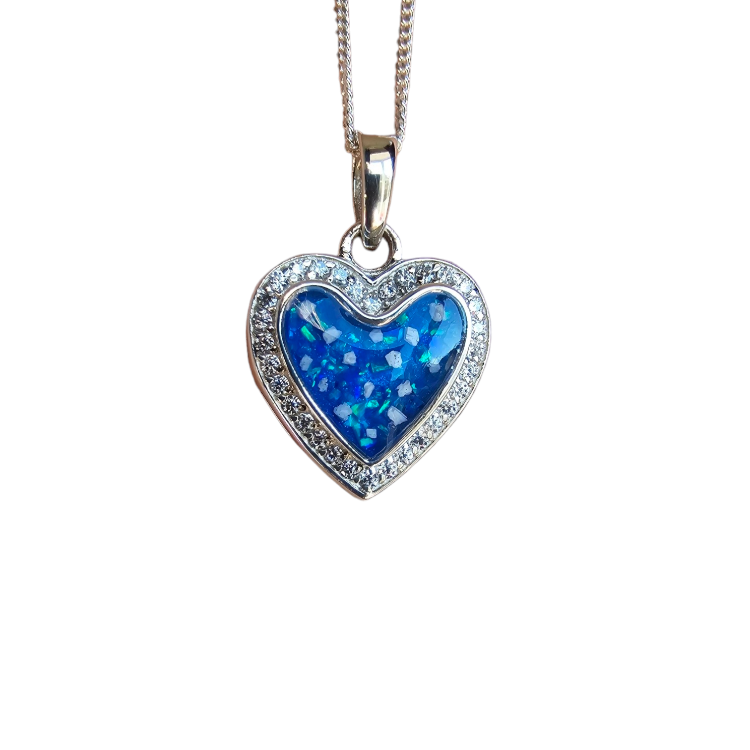 CZ Heart Pendant Angel's Memorial Jewellery Ashes, Fur, Hair