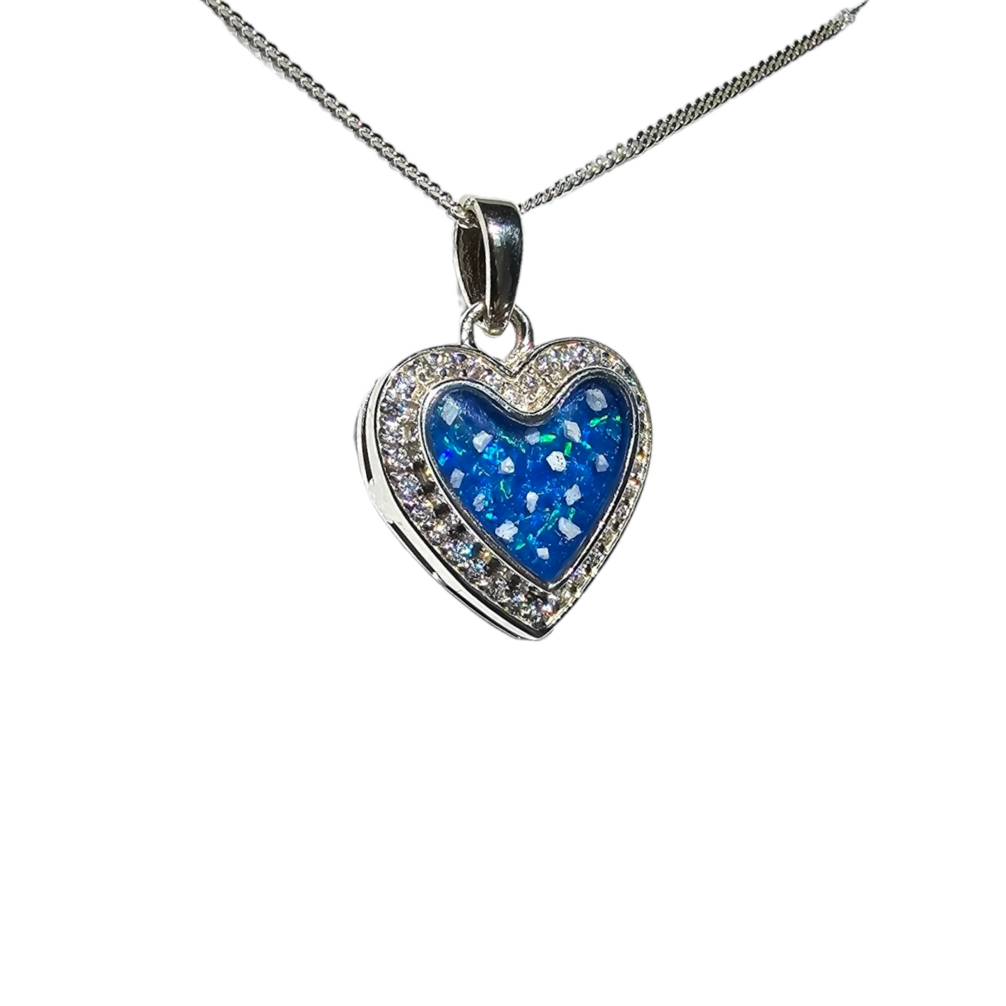 CZ Heart Pendant Angel's Memorial Jewellery Ashes, Fur, Hair