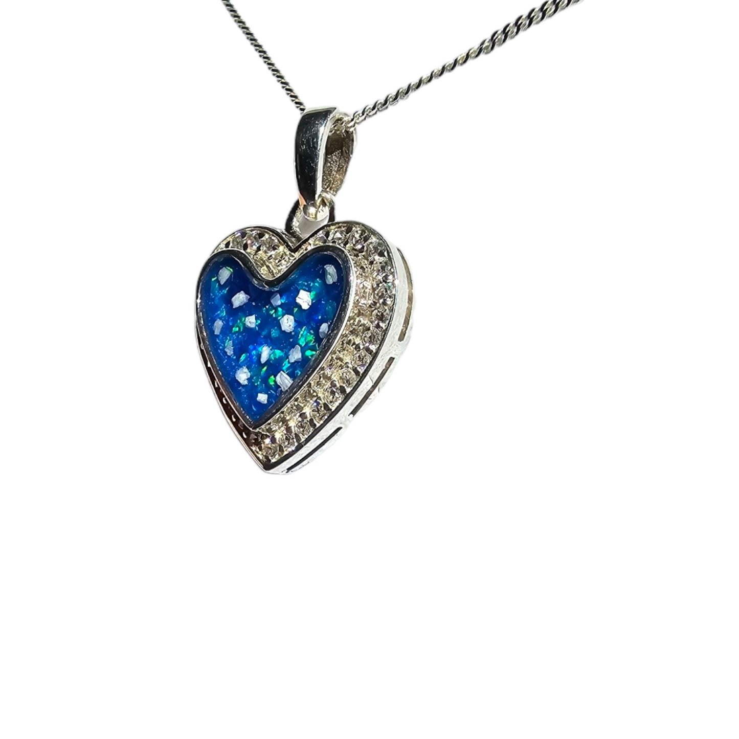 CZ Heart Pendant Angel's Memorial Jewellery Ashes, Fur, Hair