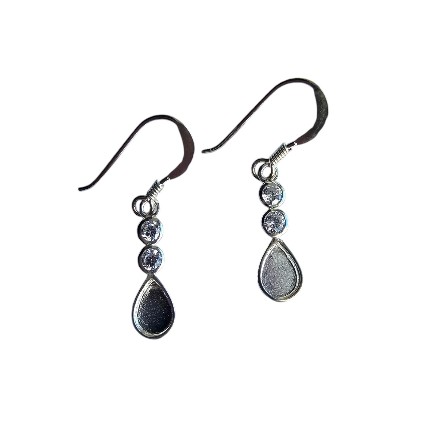 Tear Drop Double Cz Earrings Angel's Memorial Jewellery