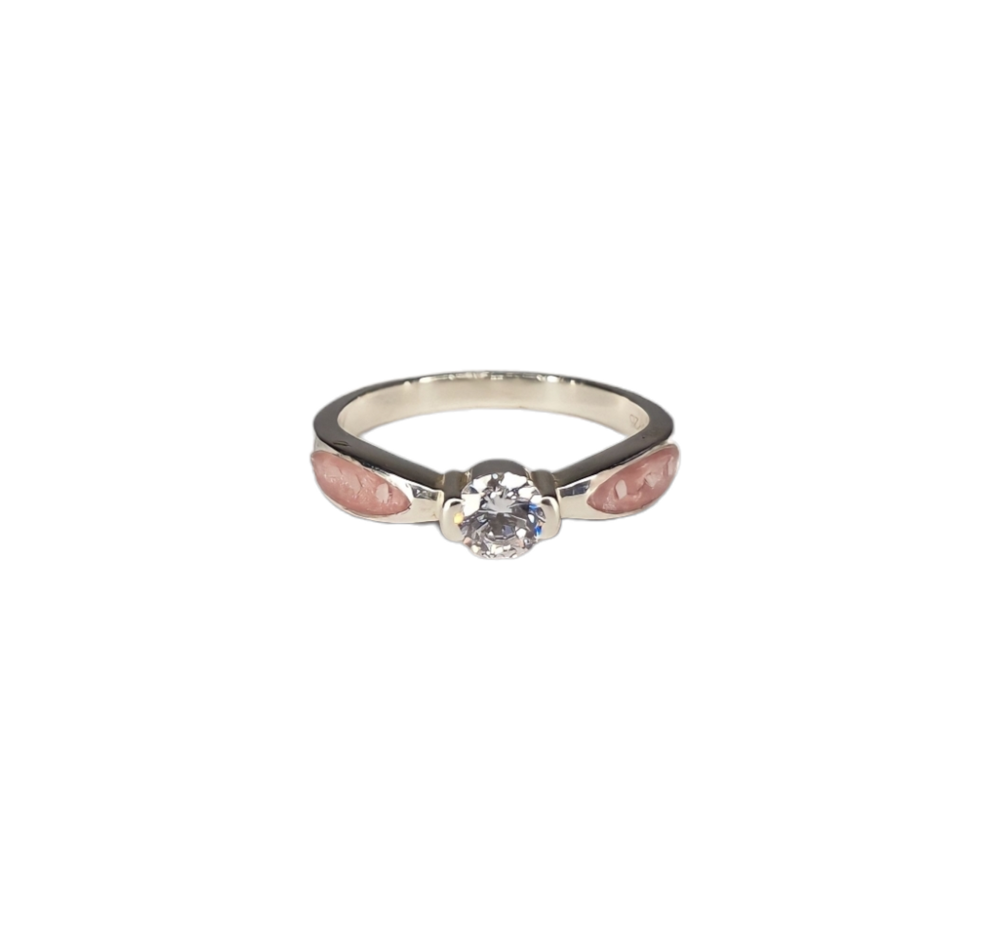 Round CZ Side Bezel Ring Angel's Memorial Jewellery