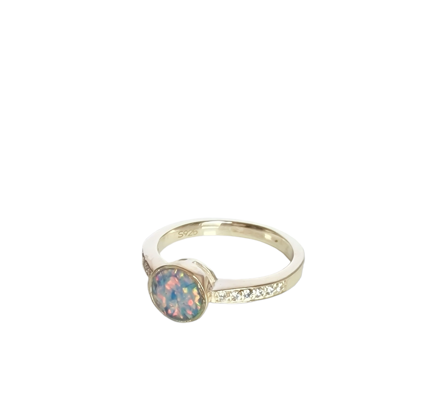 Round Multi Gem Ring Angel's Memorial Jewellery Ashes