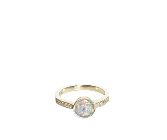 Round Multi Gem Ring Angel's Memorial Jewellery Ashes