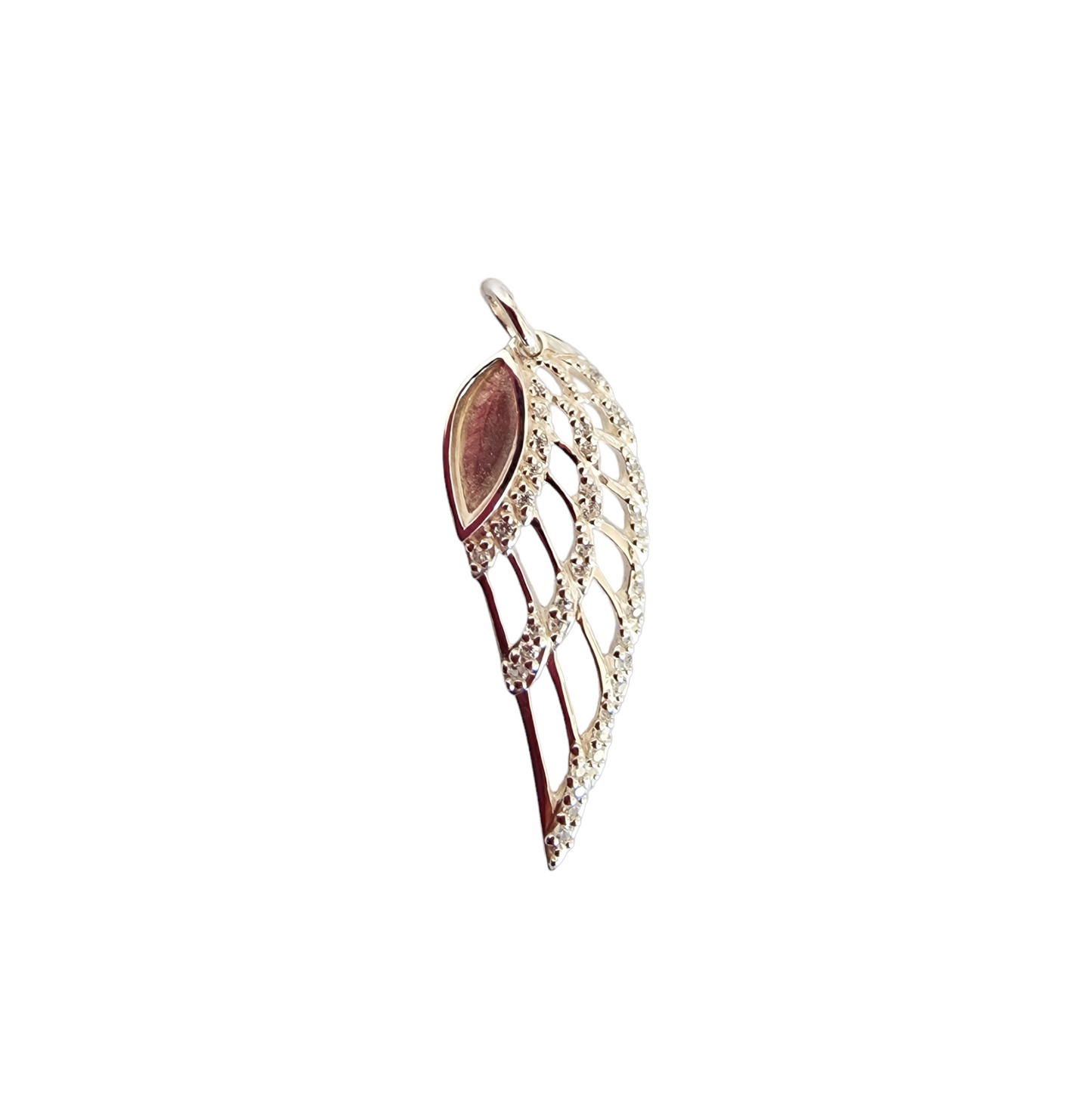 Single Angel Wing Cz Pendant Angel's Memorial Jewellery Ashes