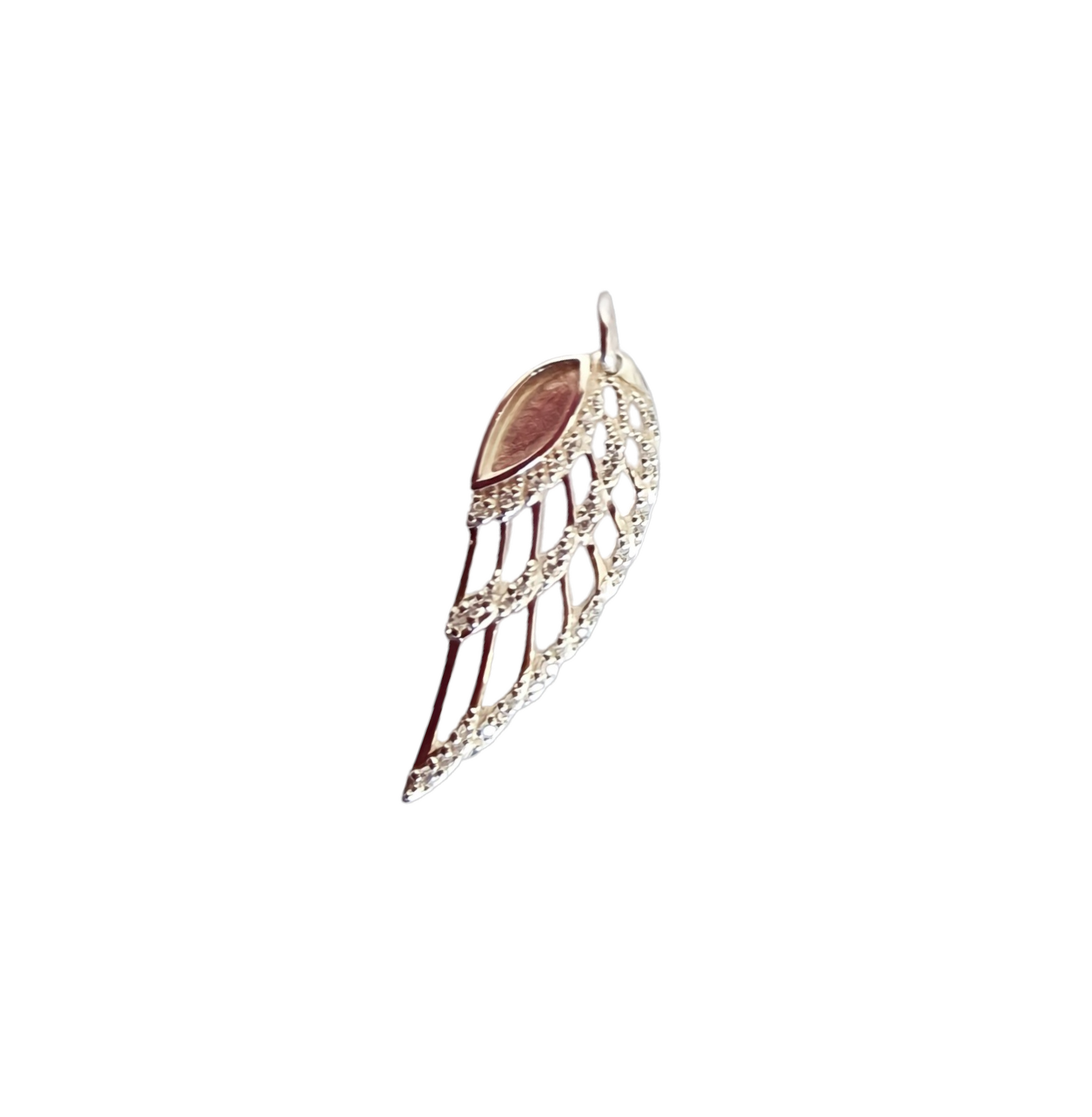 Single Angel Wing Cz Pendant Angel's Memorial Jewellery Ashes