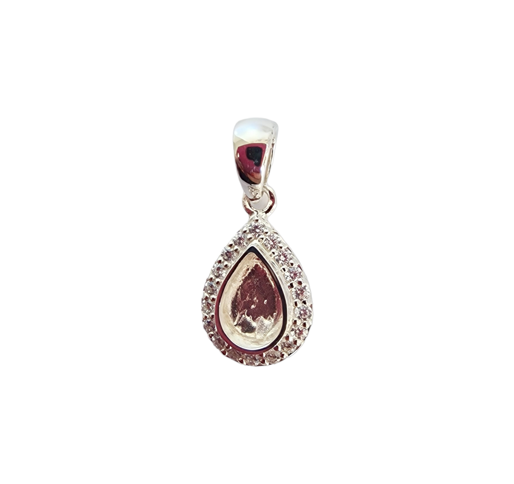 Small Cz Teardrop Pendant Angel's Memorial Jewellery Ashes