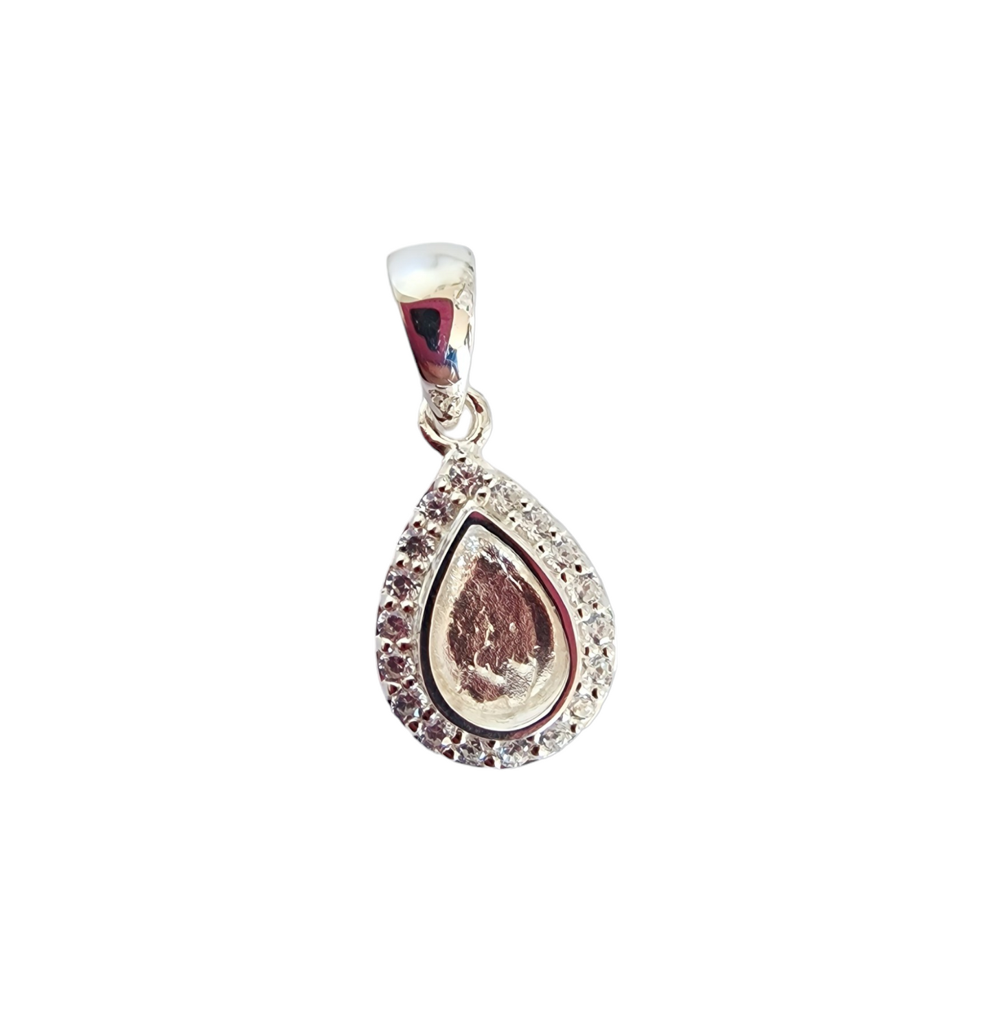 Small Cz Teardrop Pendant Angel's Memorial Jewellery Ashes