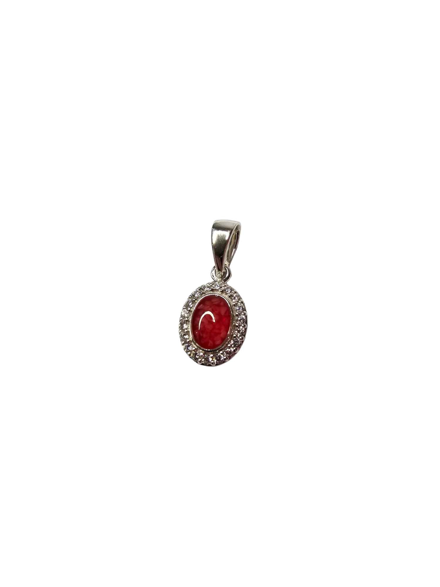 Small Cz Oval Pendant Angel's Memorial Jewellery